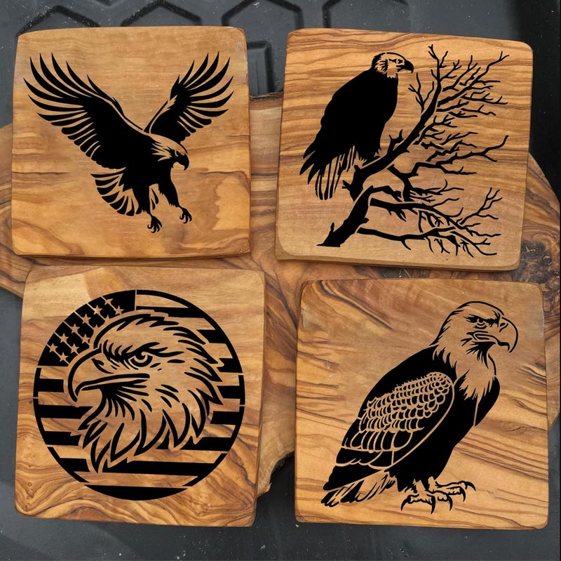 SUNVERSE Eagle Stencils for Wood Burning Reusable Animal Stencils for Painting on Wood Wildlife Stencil for Painting on Wall Fabrics DIY Crafts - Image 4